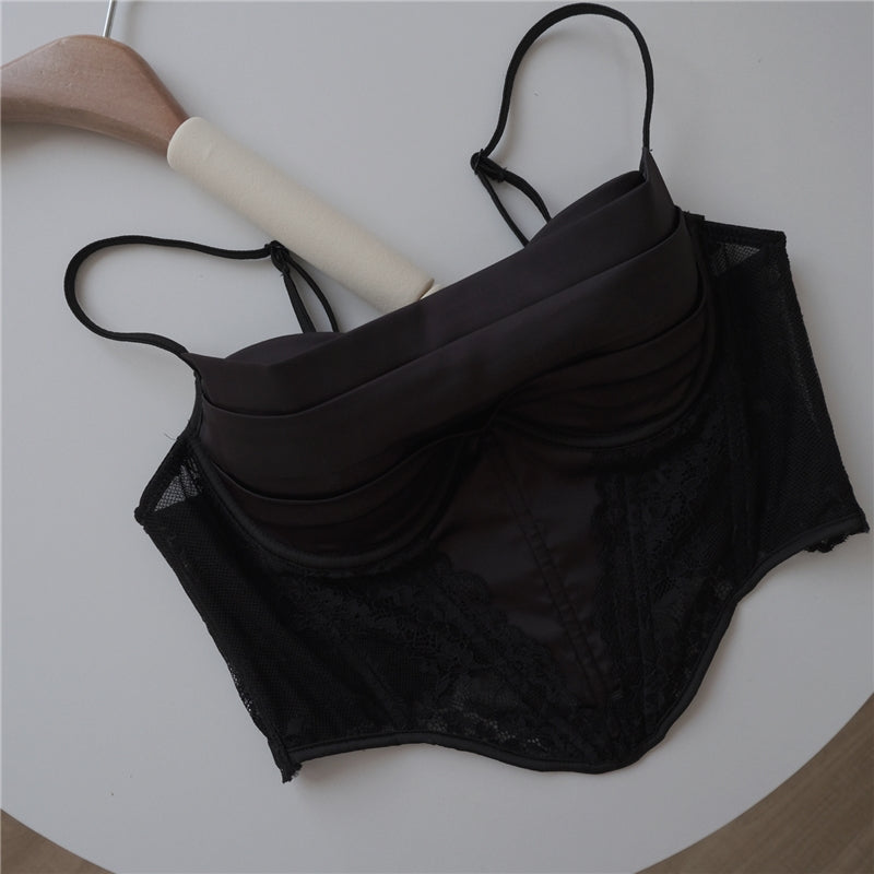 Vasiliki Baby Doll Corset Top in Black