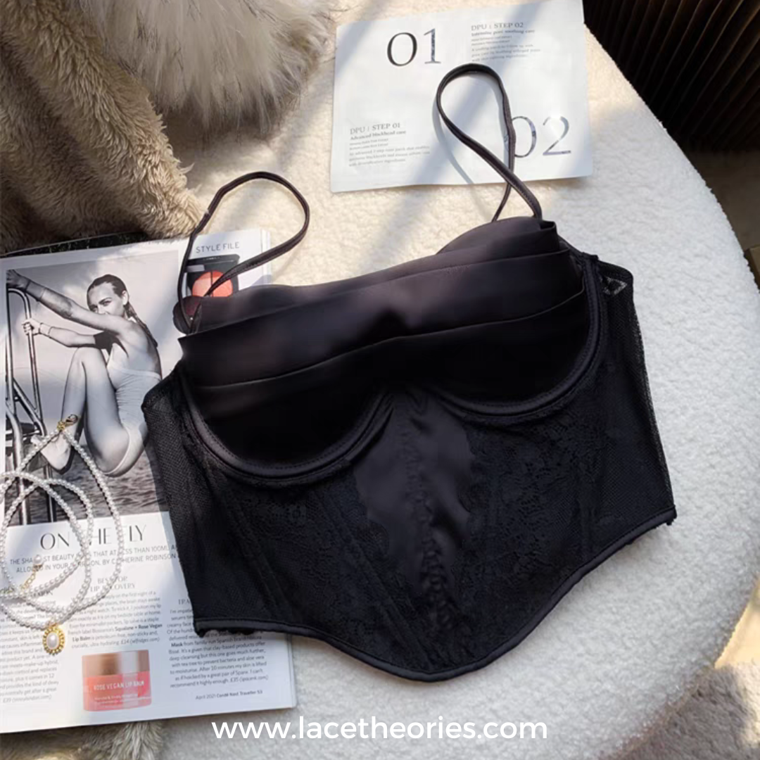 Vasiliki Baby Doll Corset Top in Black