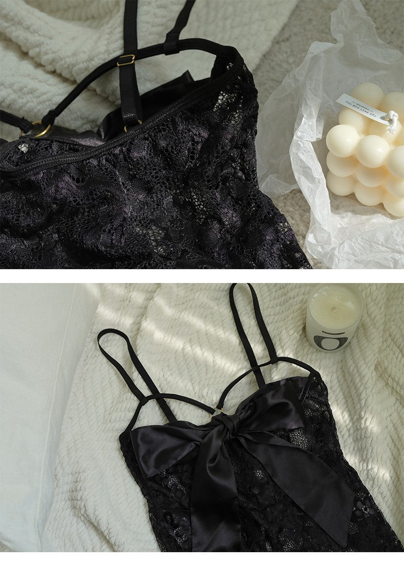 Olivia Baby Doll Bodysuit Set In Black