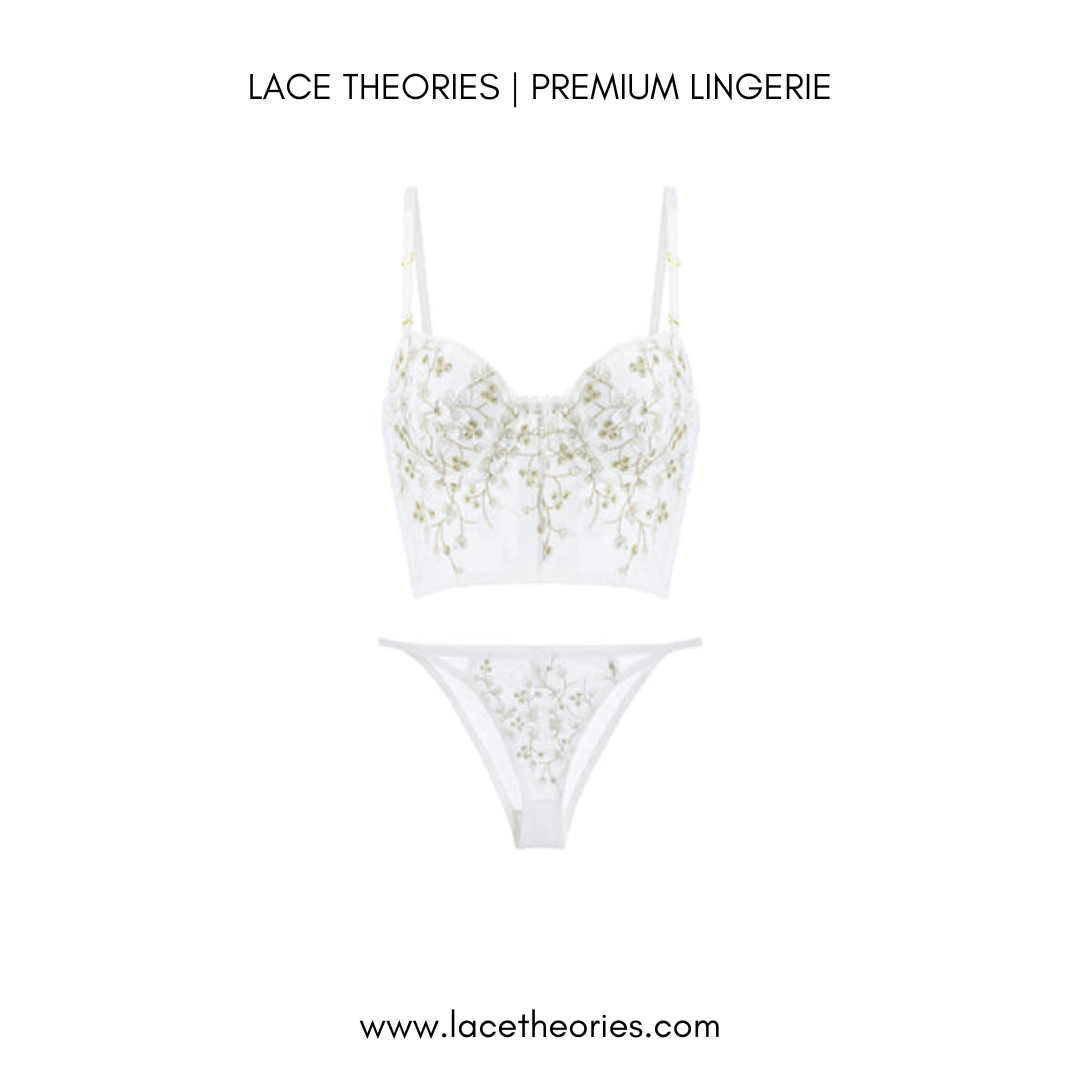 Tyche Floral Embroidery Set In White