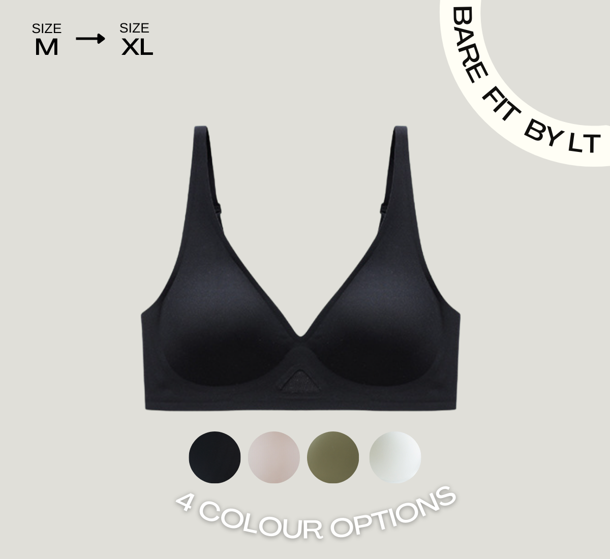 BARE FIT SEAMLESS BRA (CLASSIC BLACK)