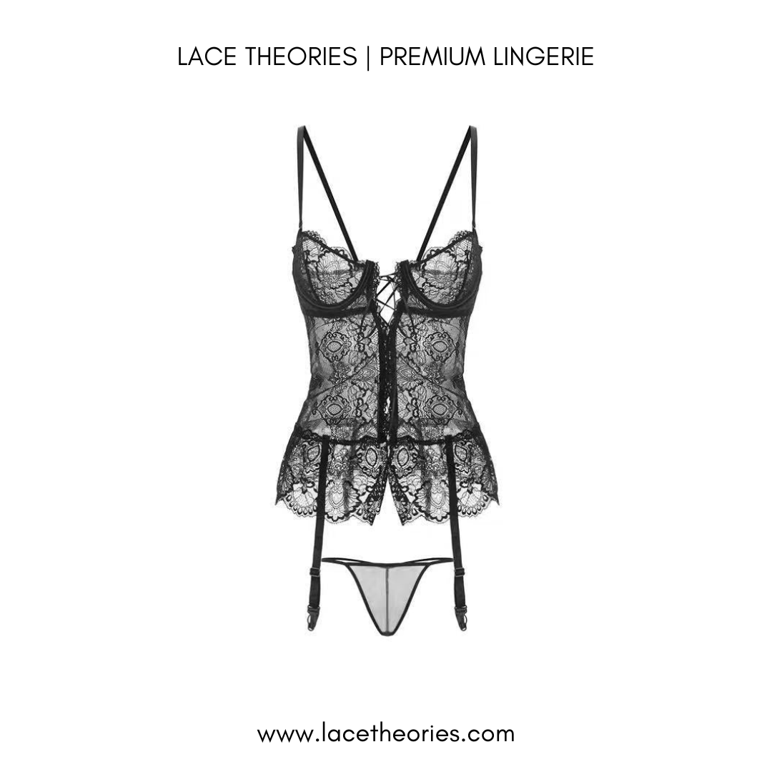 Grania Lace Corset In Black