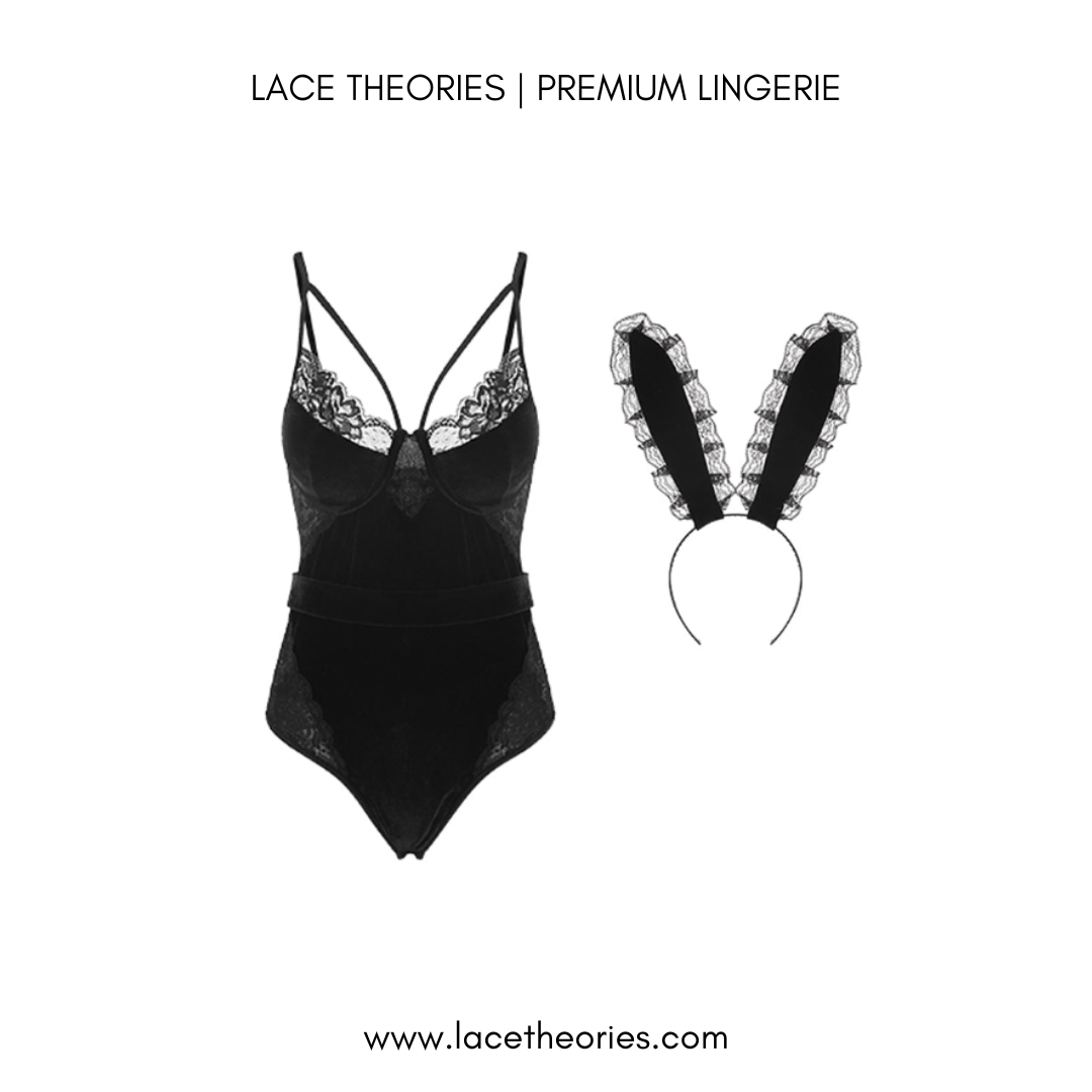 Miffy Suede Bodysuit in Black
