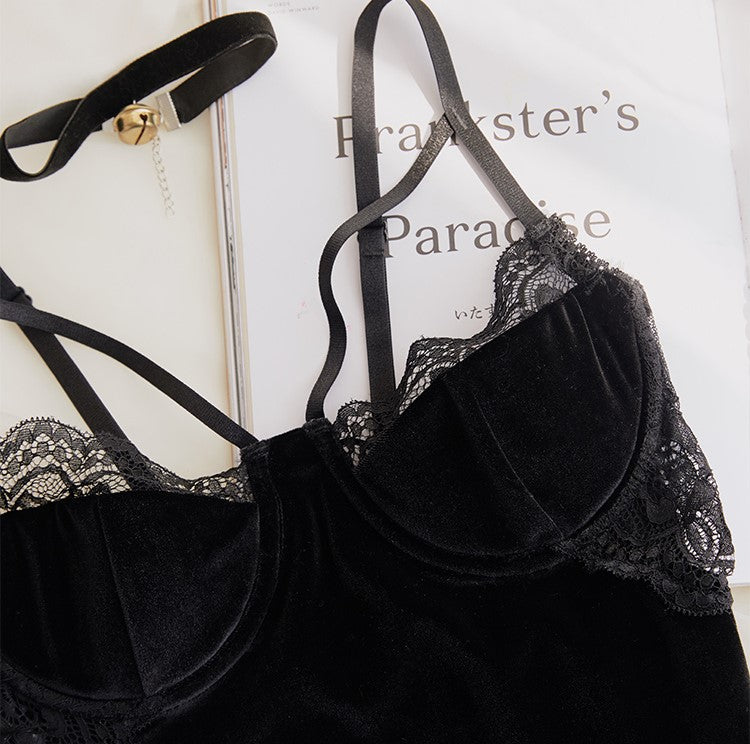 Miffy Suede Bodysuit in Black