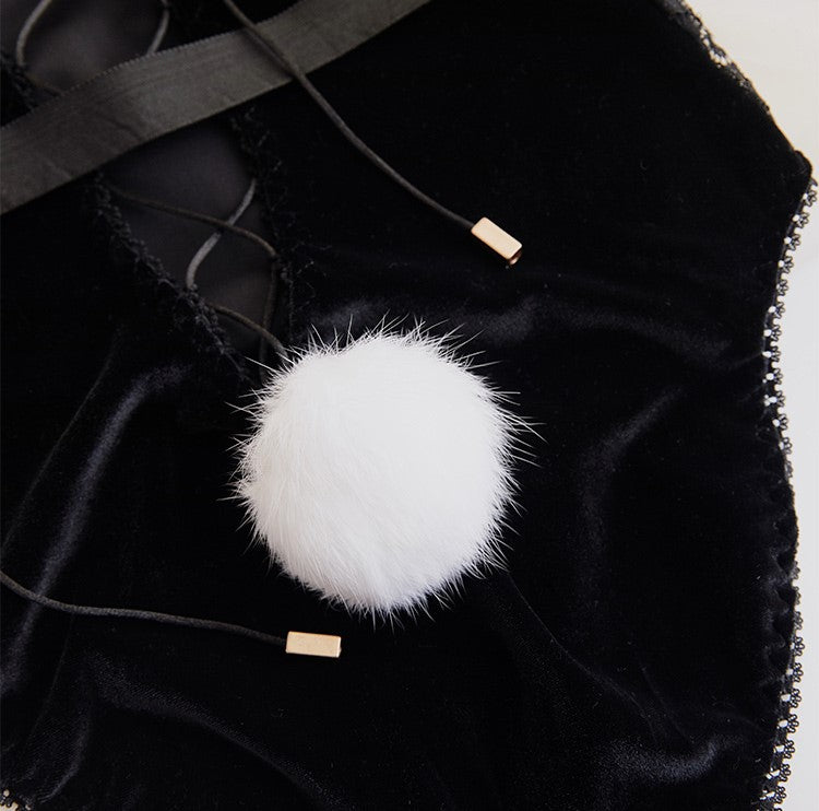 Miffy Suede Bodysuit in Black