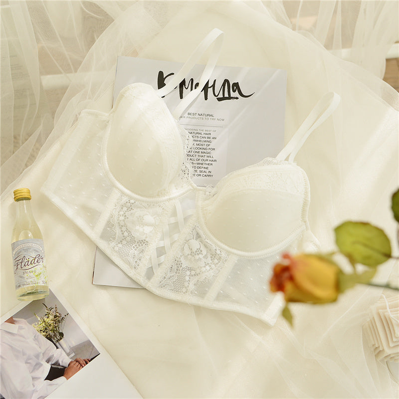 Allie Lace Up Corset Set In White