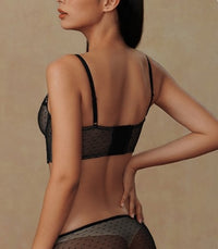 Allie Lace Up Corset Set (Black) - Lace Theories