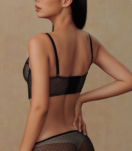 Allie Lace Up Corset Set (Black) - Lace Theories