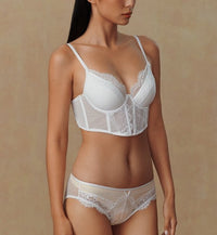 Allie Lace Up Corset Set (White) - Lace Theories