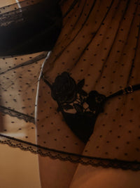 Anya Floral Nightwear Set (Black) - Lace Theories