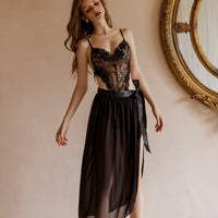 Margaret Bodysuit/ Lingerie 2 in 1 (Black) - Lace Theories