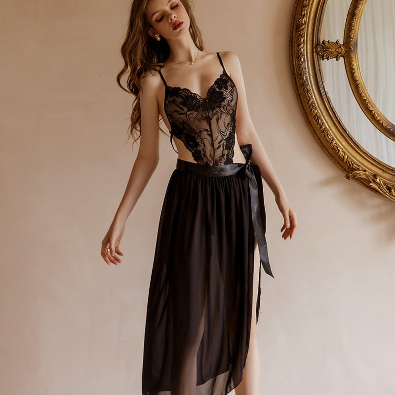 Margaret Bodysuit/ Lingerie 2 in 1 (Black) - Lace Theories