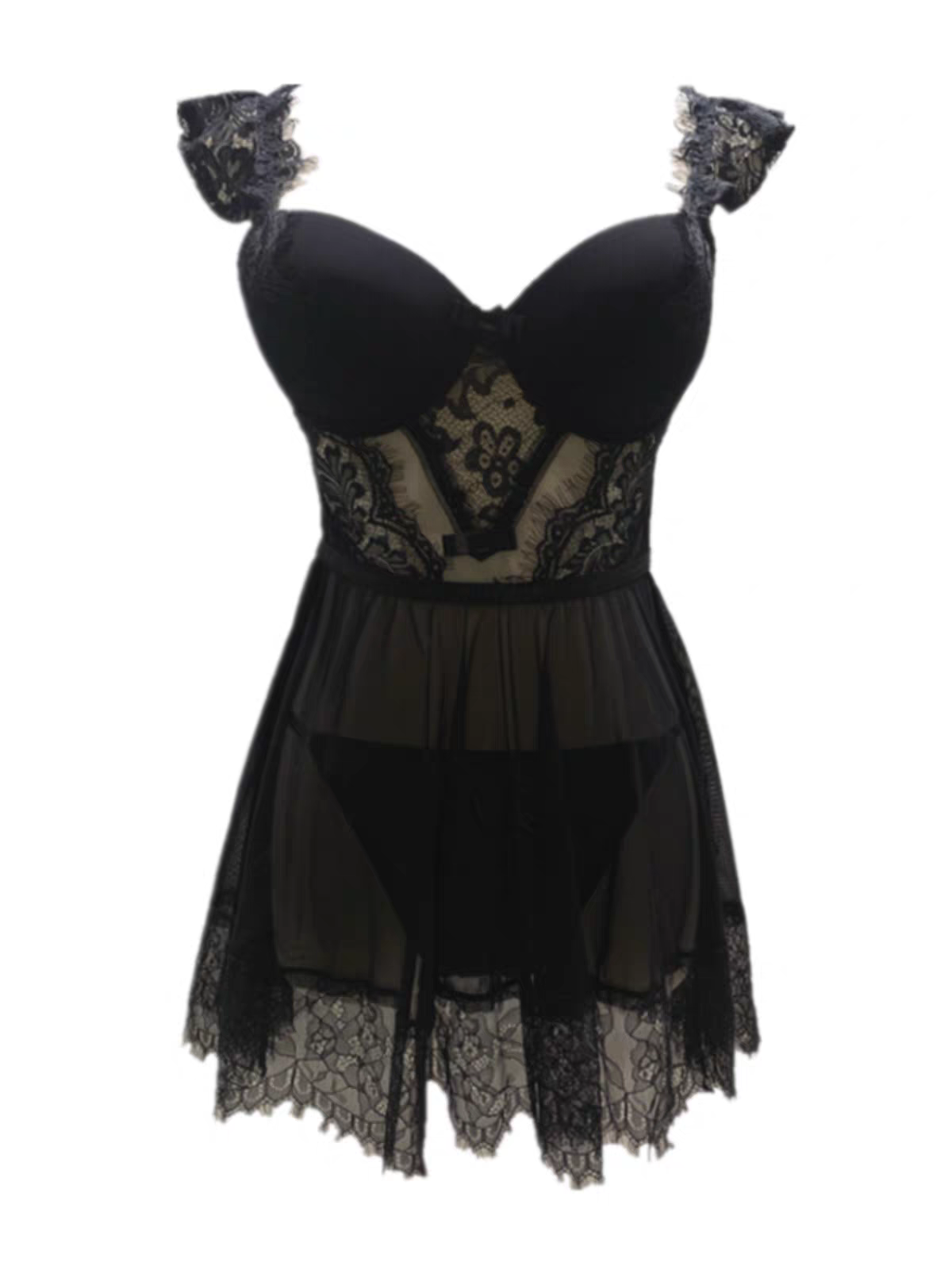 Hygea Premium Lace Lingerie in Black