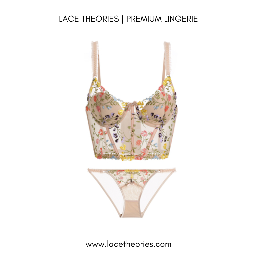 Hera Floral Embroidery Set In Campaigne Pink
