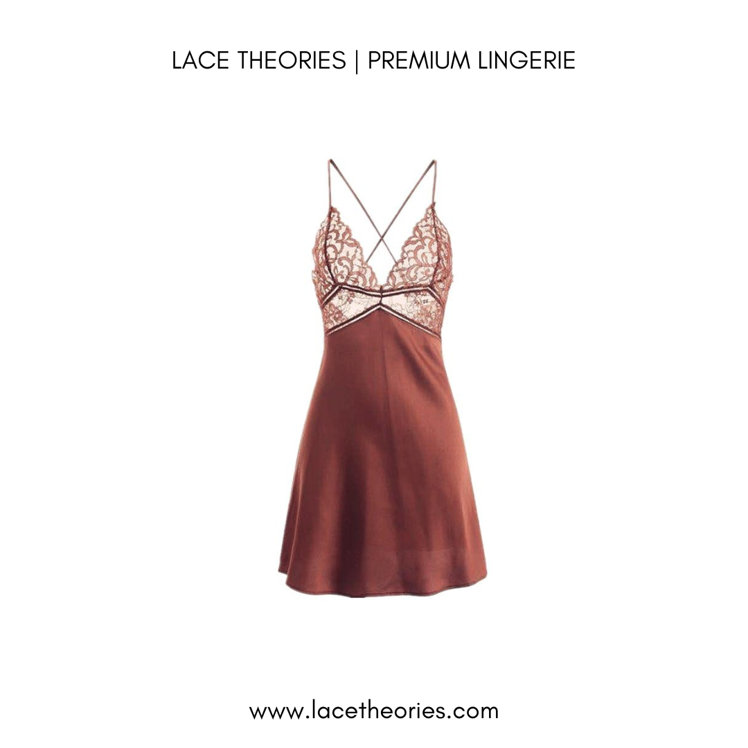 Evangeline Lace Lingerie  In Brick Red
