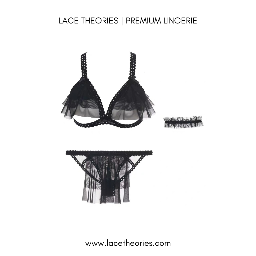 Alcyone Baby Doll Lingerie Set In Black