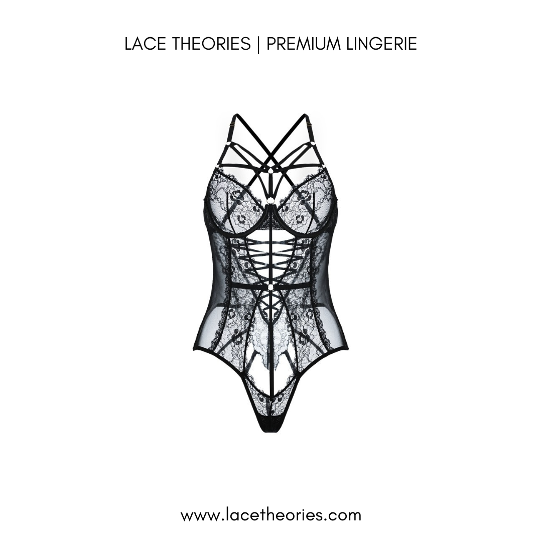 Achelois Premium Lace Lingerie In Black