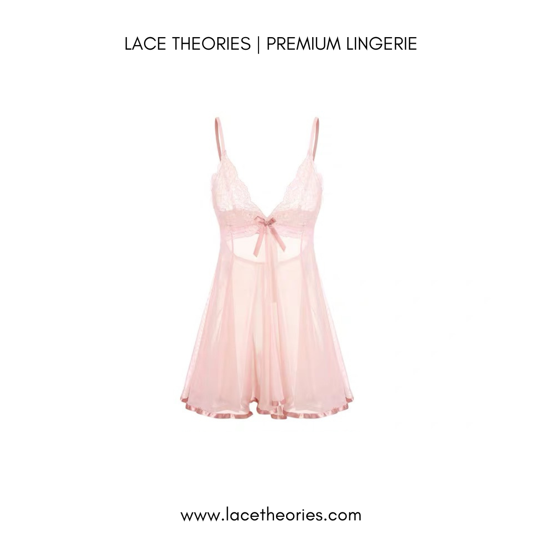 Levana Lace Lingerie Set In Pink