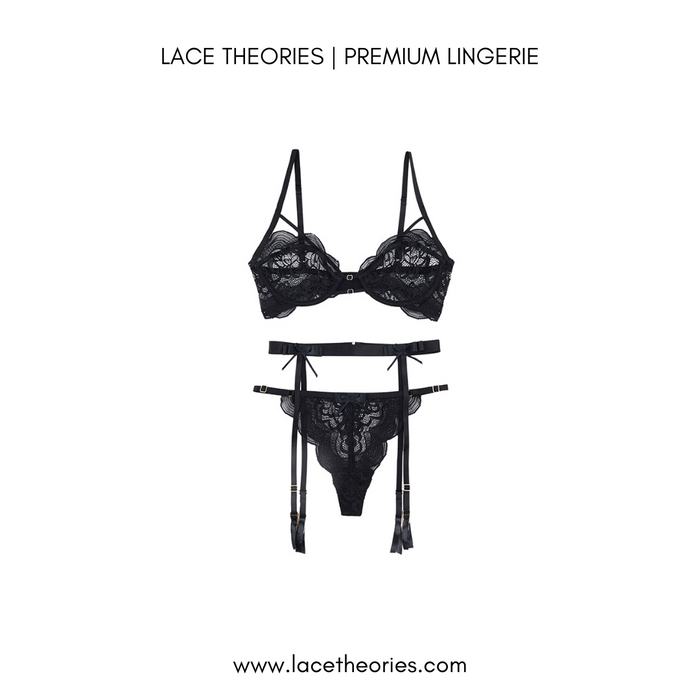 Achelois Premium Lace Lingerie In Black