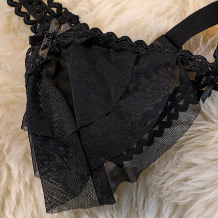 Alcyone Baby Doll Lingerie Set In Black