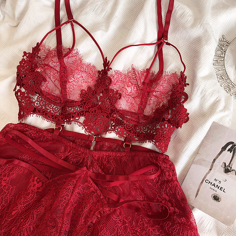 Anahita Baby Doll Lingerie In Red