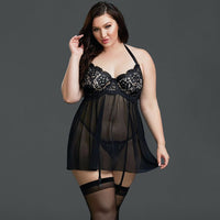 Angelica Nigthwear - Plus Size (Black) - Lace Theories