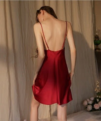 Ariana Satin Nightwear (Red) - Lace Theories