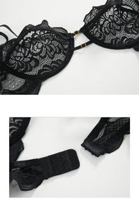 Arthemis Lace Bra Set (Black) - Lace Theories