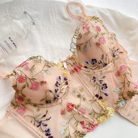 Hera Floral Embroidery Set (Campaigne pink) - Lace Theories