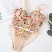 Hera Floral Embroidery Set (Campaigne pink) - Lace Theories