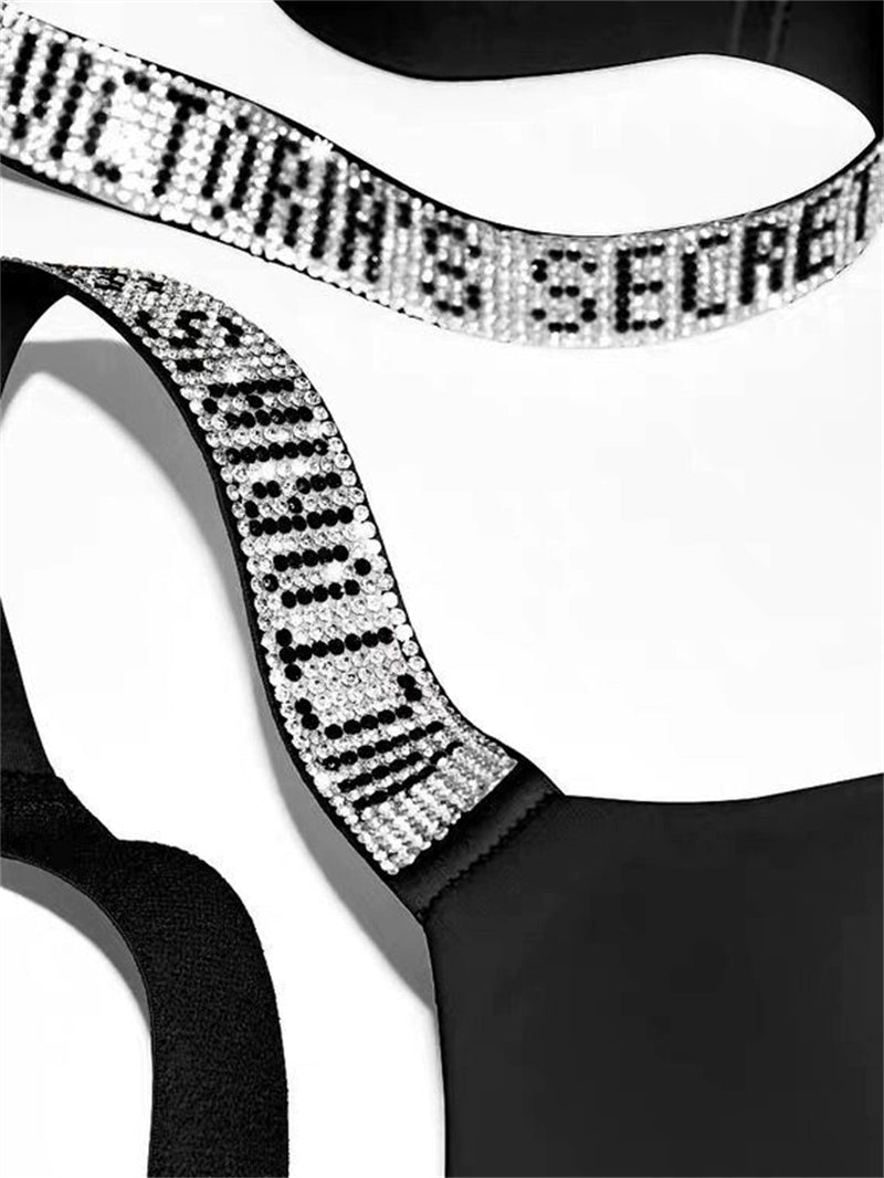 VS Bling Thong Panty (Black) - Lace Theories